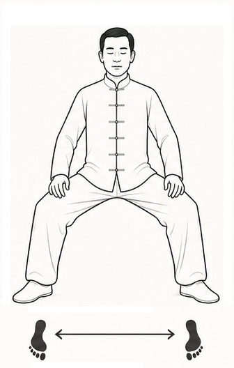 Qi Gong - Posture du cavalier face