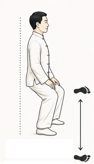 Qi Gong - Posture du cavalier profil